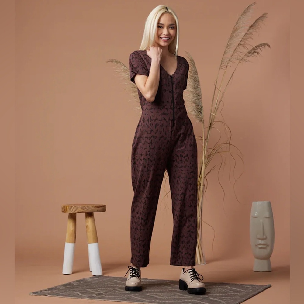 Nwt; Known Supply Cairo Jumpsuit, Espresso Distressed🤎